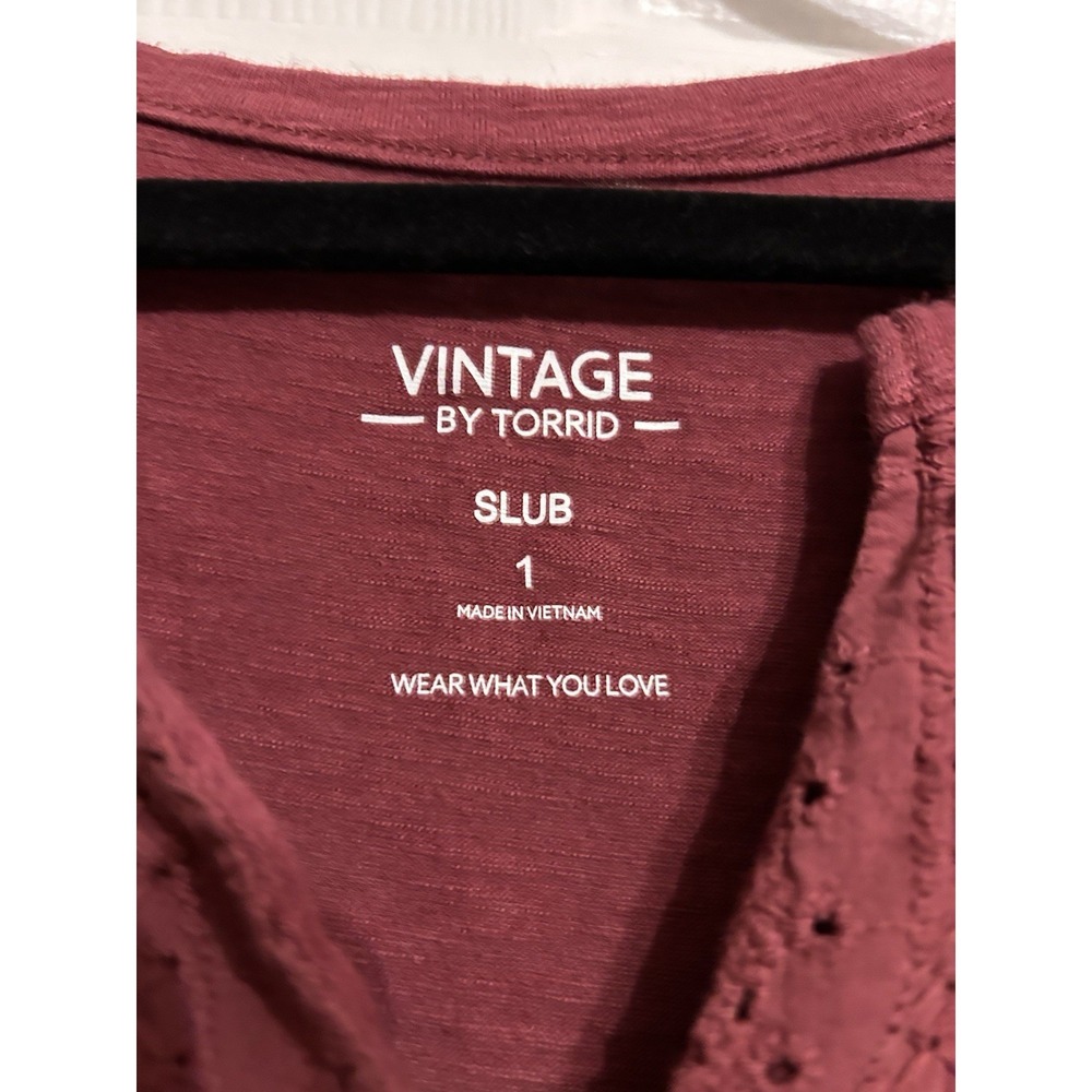 Torrid Vintage Slub 1 Notch Neck Lace Babydoll Tank Top Ruffle Boho Cottagecore - Picture 4 of 10